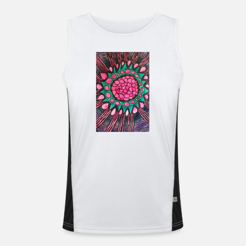 Raspberry - Men's Functional Contrast Tank Top  - white/black