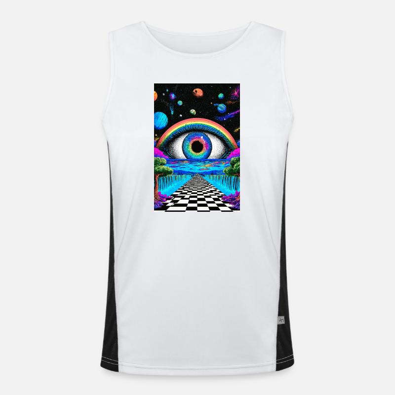 Psychedelic Journey into Space Men's Functional Contrast Tank Top 