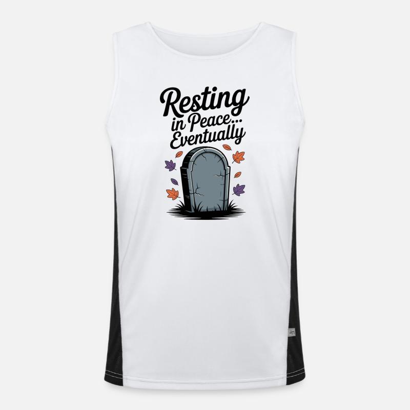 Resting in Peace... Eventually Men's Functional Contrast Tank Top 
