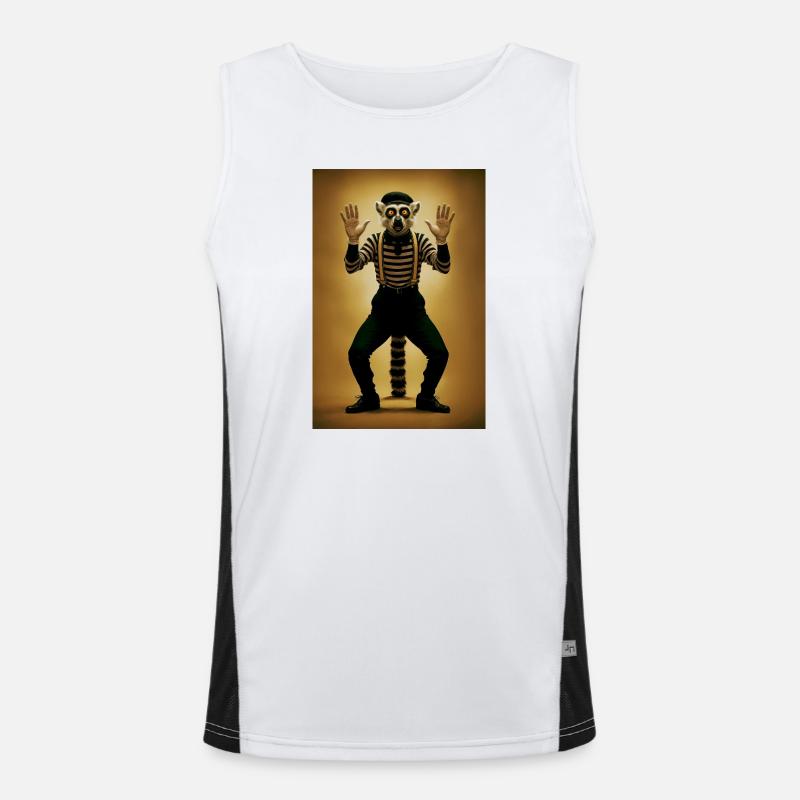 Lemur Humanoid Pantomime Funktionelles Kontrast-Tank Top für Männer 