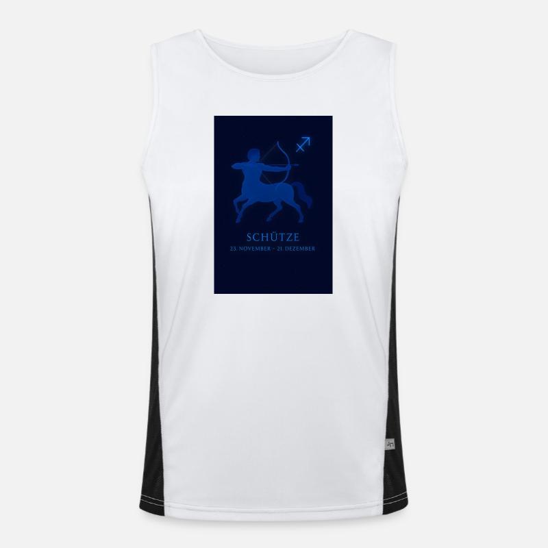 Signe du zodiaque Sagittaire avec arc et constellation Débardeur respirant contrasté Homme 
