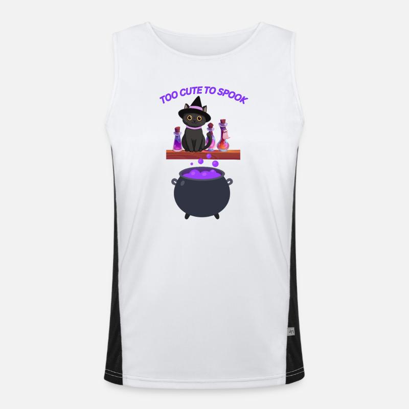 Cute witch cat with magic potion Men's Functional Contrast Tank Top 