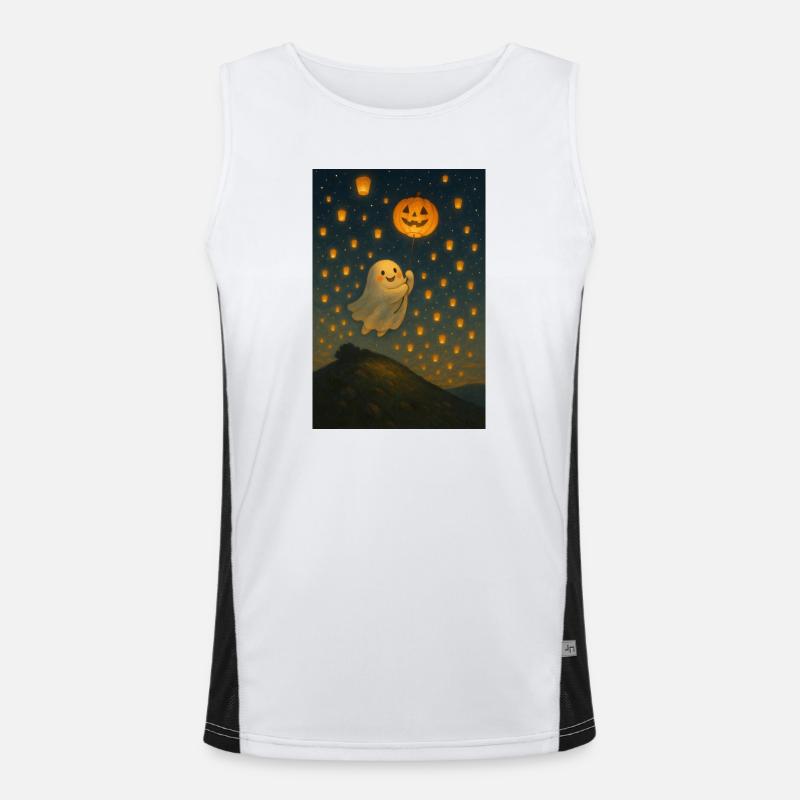 Halloween Süßer Geist Funktionelles Kontrast-Tank Top für Männer 