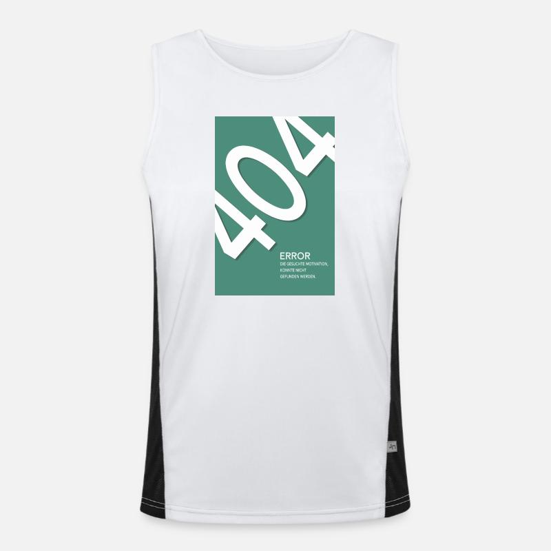 Error 404 Motivation Not Found Funktionelles Kontrast-Tank Top für Männer 