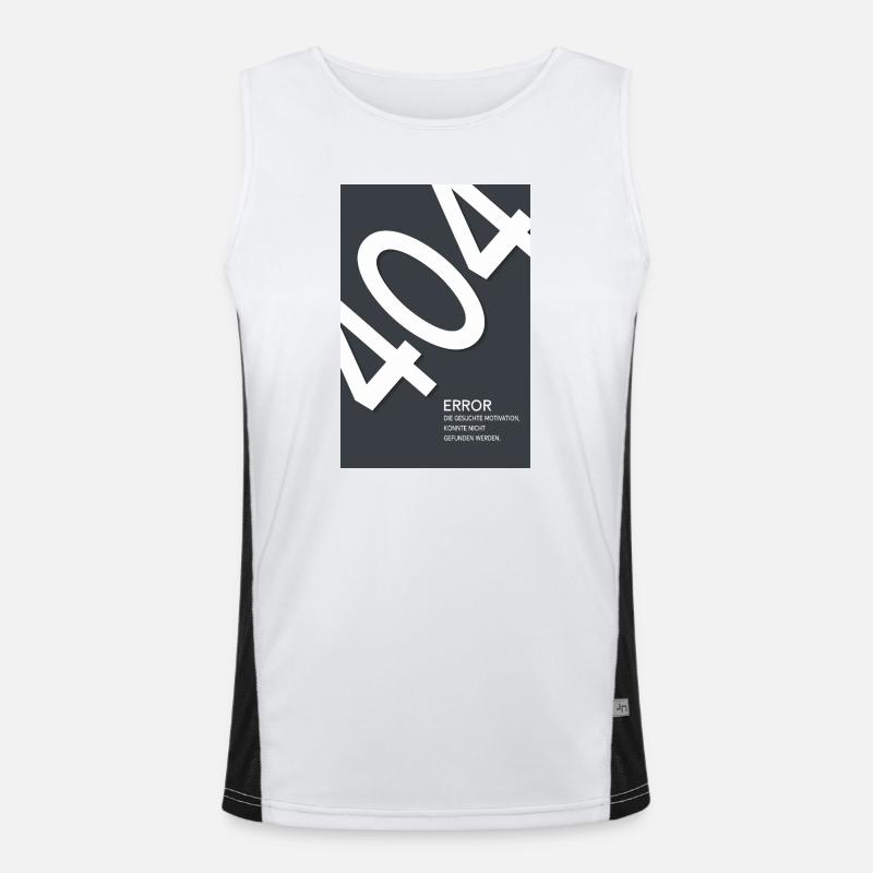 Error 404 Motivation Not Found Funktionelles Kontrast-Tank Top für Männer 