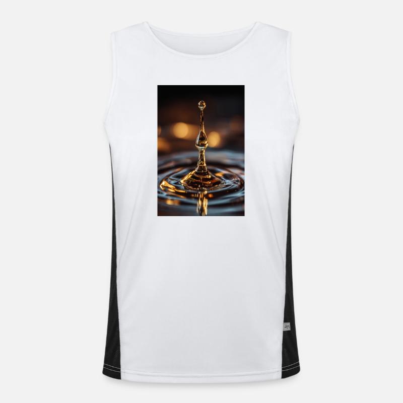 Goldener Wassertropfen-Spritzer Funktionelles Kontrast-Tank Top für Männer 