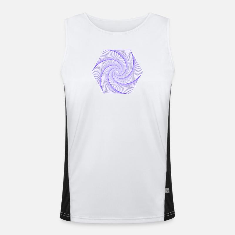 Spiral in hexagonal pattern - Men's Functional Contrast Tank Top  - white/black
