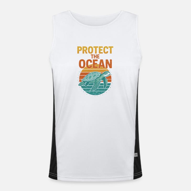 Protect the Sea Turtle Men's Functional Contrast Tank Top 