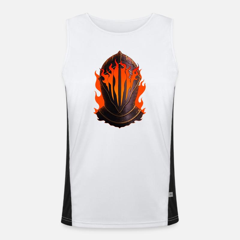 Flammender Ritter Helm Funktionelles Kontrast-Tank Top für Männer 