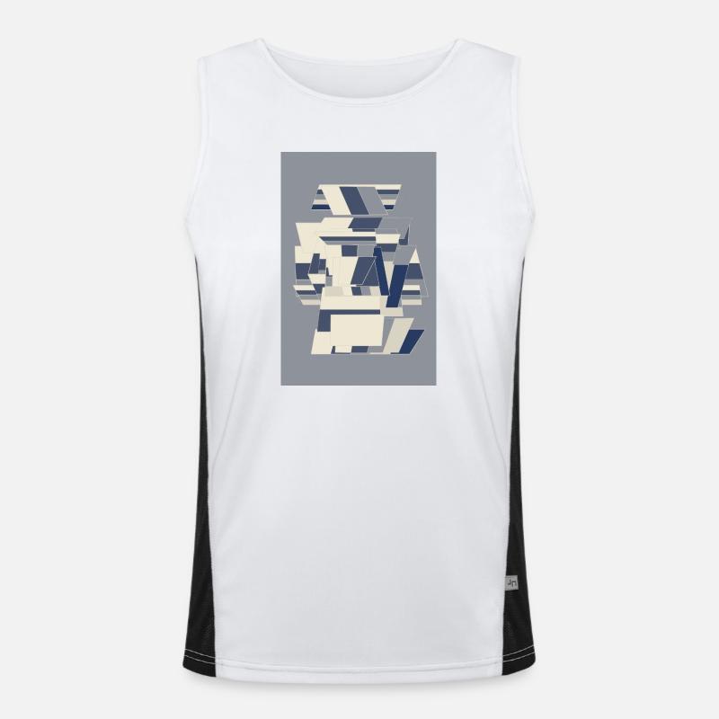 Blue Robot Warrior - Men's Functional Contrast Tank Top  - white/black