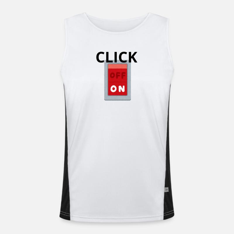 Retro OFF ON Switch Red - Click Men's Functional Contrast Tank Top 