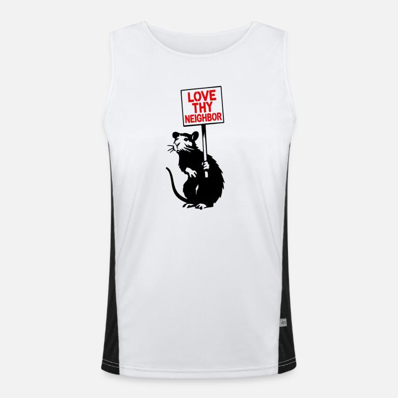 Liebe Deinen Nächsten Funktionelles Kontrast-Tank Top für Männer 