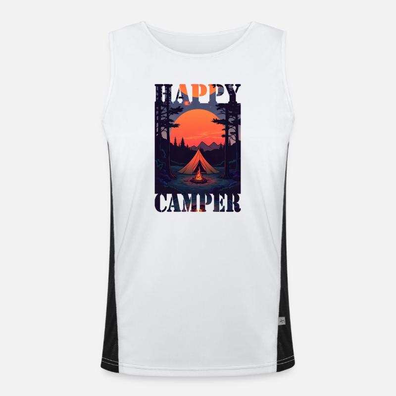 Happy Camper Funktionelles Kontrast-Tank Top für Männer 