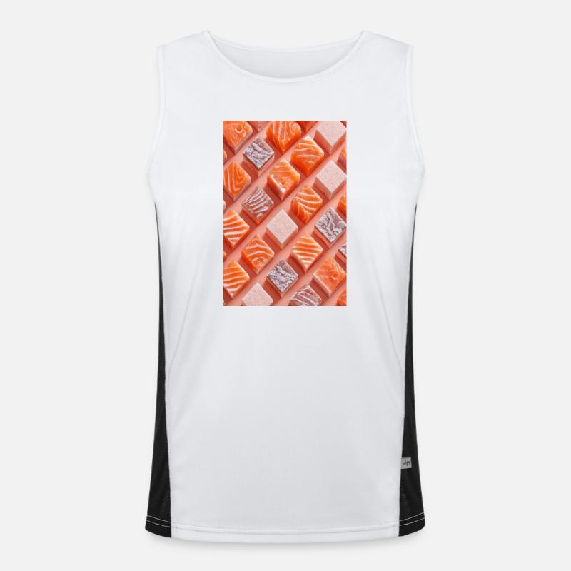 Lachs Tile Candy Grid Funktionelles Kontrast-Tank Top für Männer 