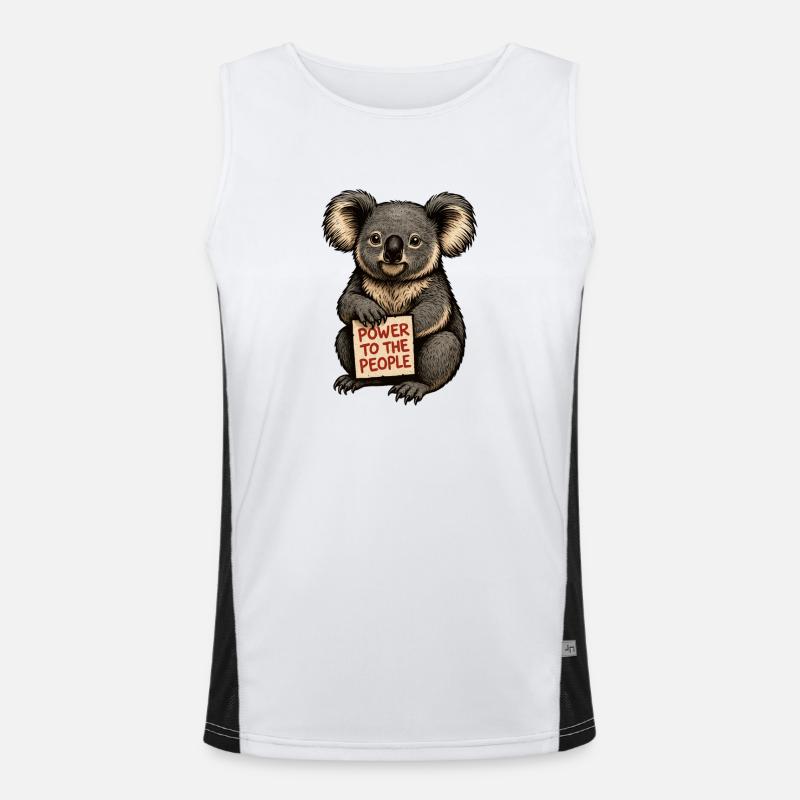 Koala avec un message Le pouvoir au peuple Débardeur respirant contrasté Homme 