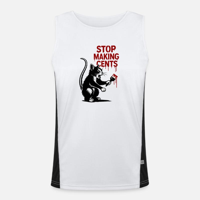 Stop Making Cents Katzengraffiti Funktionelles Kontrast-Tank Top für Männer 