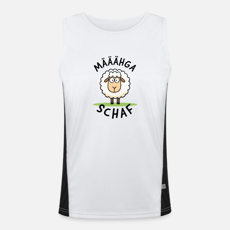 Mähga Sheep – Funny Sheep Motif Men's Functional Contrast Tank Top 