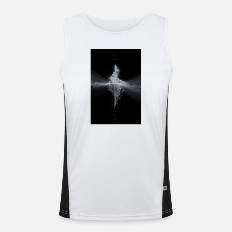 Quantum Pulse Echo - Men's Functional Contrast Tank Top  - white/black