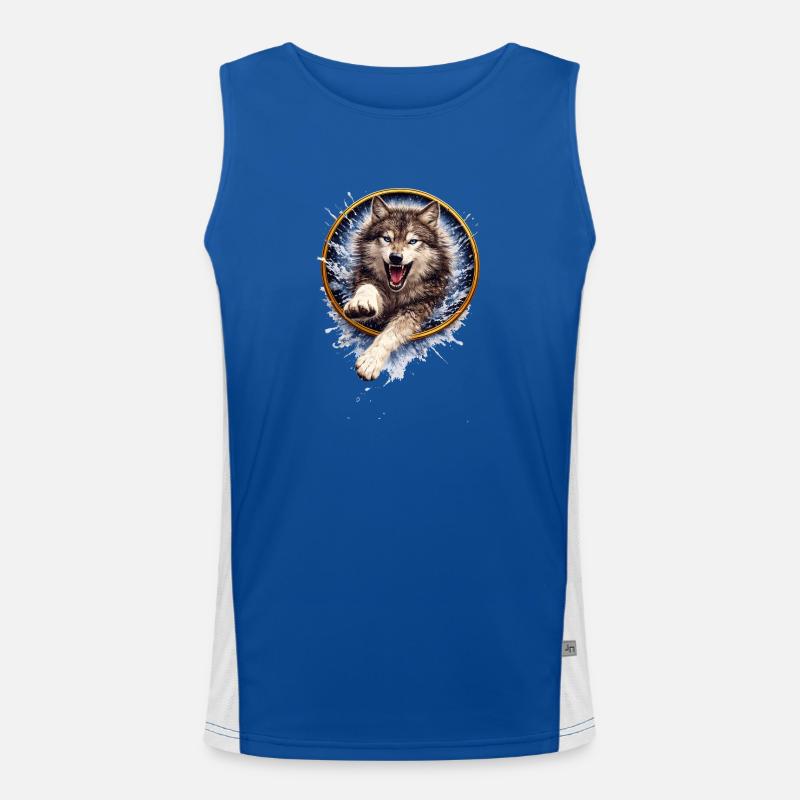 Wolfsring Spritzangriff Funktionelles Kontrast-Tank Top für Männer 