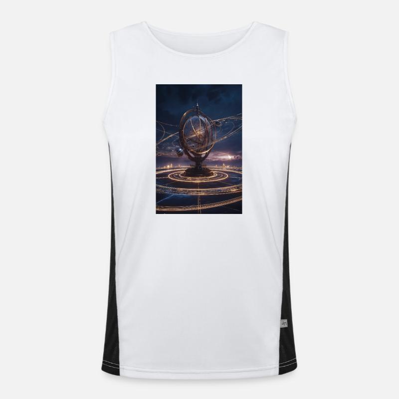 Luminous Armillary Orbit Men's Functional Contrast Tank Top 