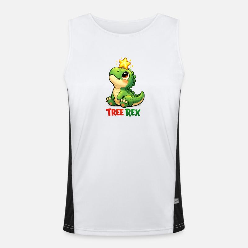 Tree Rex Dino T Rex Funktionelles Kontrast-Tank Top für Männer 