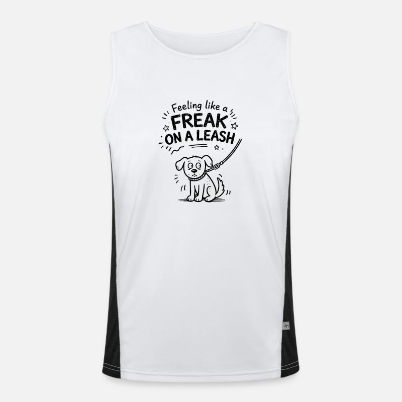 Feeling Like A Freak On A Leash Statement Men's Functional Contrast Tank Top 