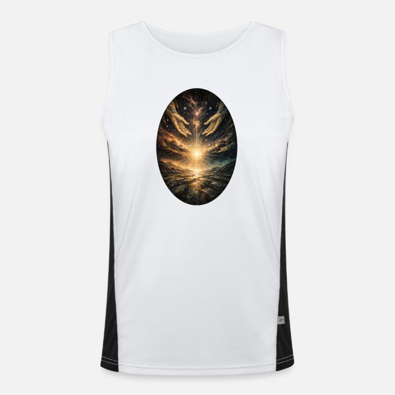 Kosmische Handschöpfung Funktionelles Kontrast-Tank Top für Männer 