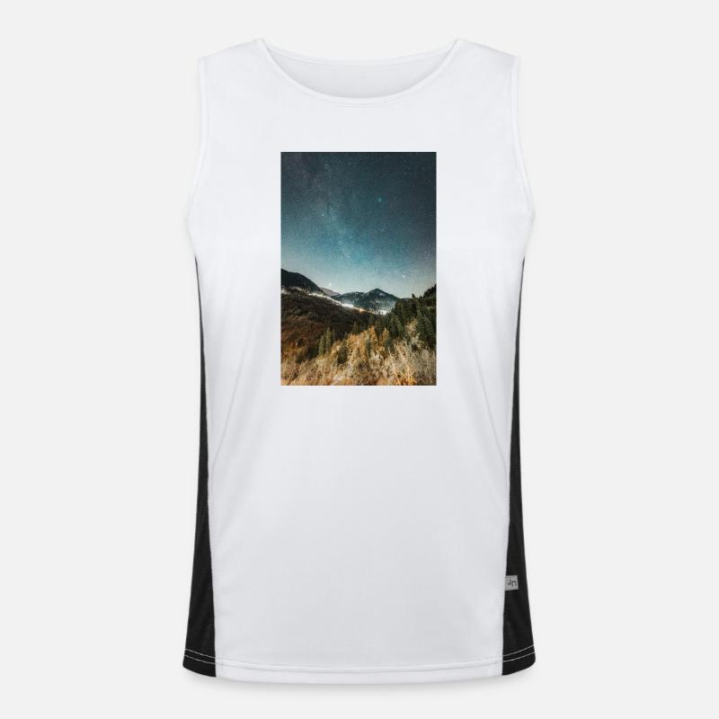 Die Milchstraße oberhalb der Agrafa-Berge Funktionelles Kontrast-Tank Top für Männer 