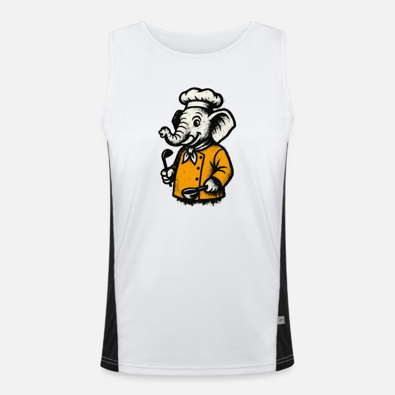 Cooking Elephant Chef Men's Functional Contrast Tank Top 