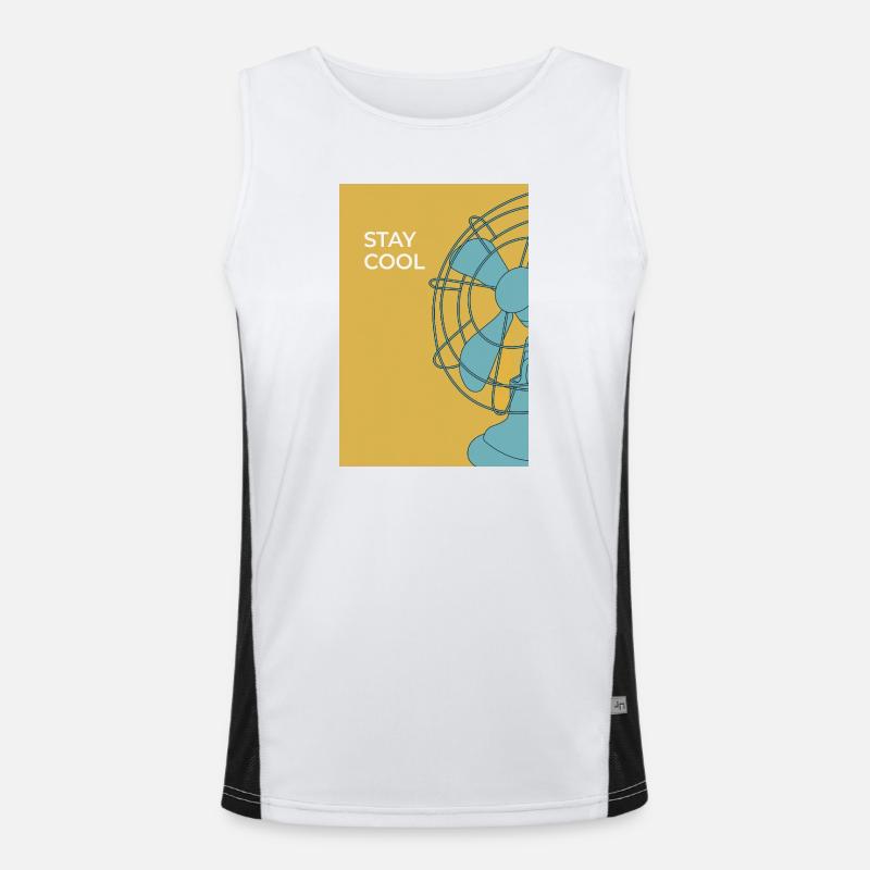 Stay Cool – Modernes Ventilator Poster Funktionelles Kontrast-Tank Top für Männer 