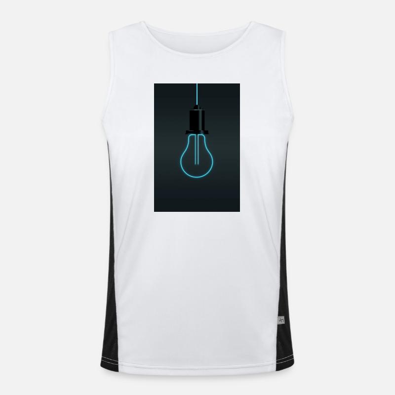 Neon Light Bulb – Electric Blue Idea Men's Functional Contrast Tank Top 