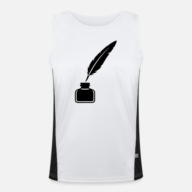 Quill Inkwell Silhouette Men's Functional Contrast Tank Top 