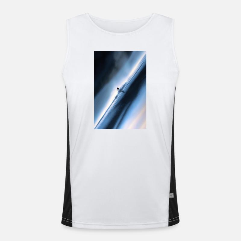 Blauer Diagonal-Schneereiter Funktionelles Kontrast-Tank Top für Männer 