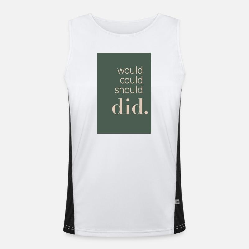 Would Could Should Did - Men's Functional Contrast Tank Top  - white/black