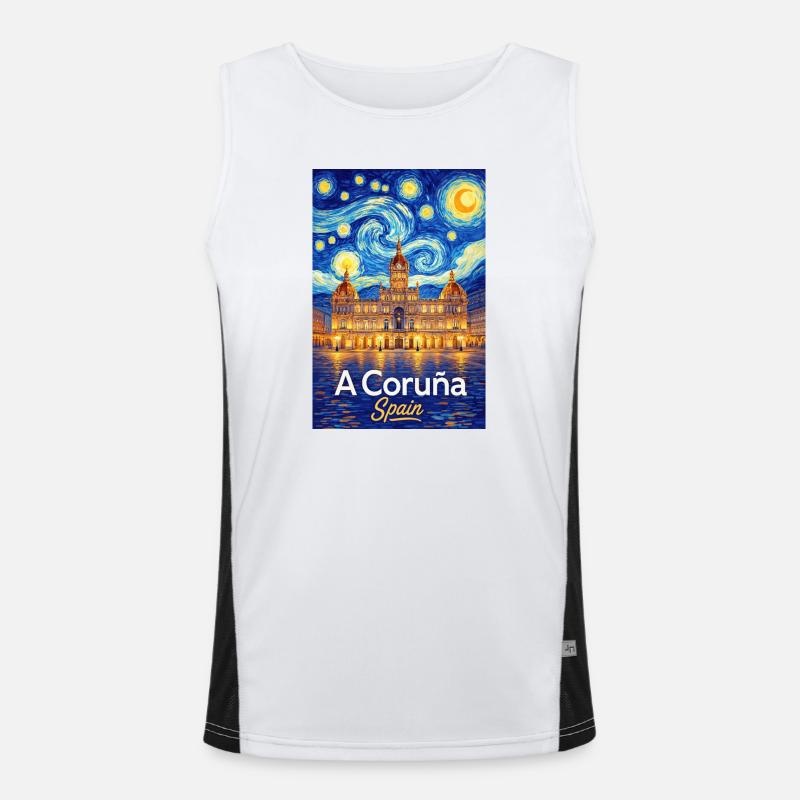 A Coruna Spain Funktionelles Kontrast-Tank Top für Männer 