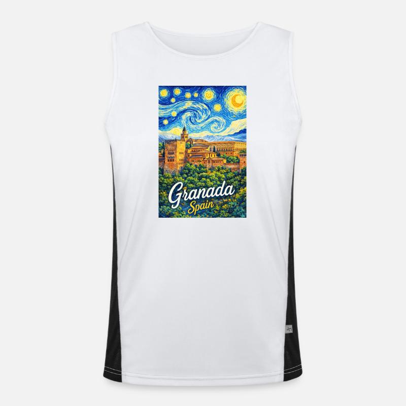 Granada Spain Funktionelles Kontrast-Tank Top für Männer 