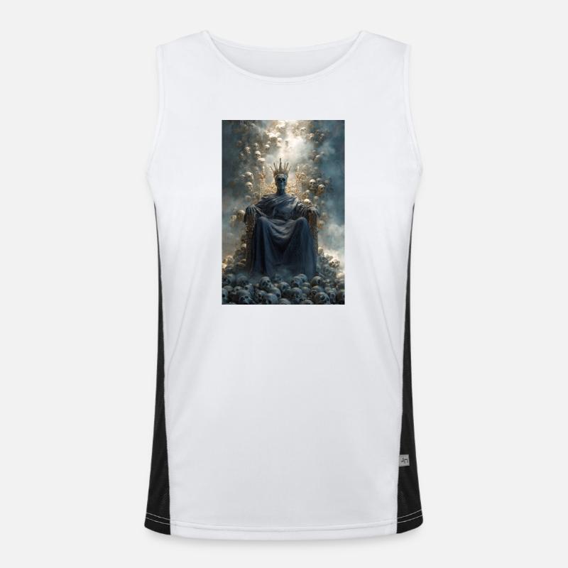 Skull Throne Crowned King Men's Functional Contrast Tank Top 