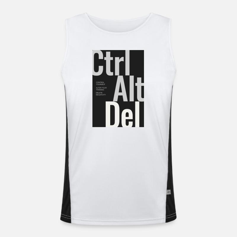 CTRL ALT DEL – Typography Poster Minimal Design Men's Functional Contrast Tank Top 