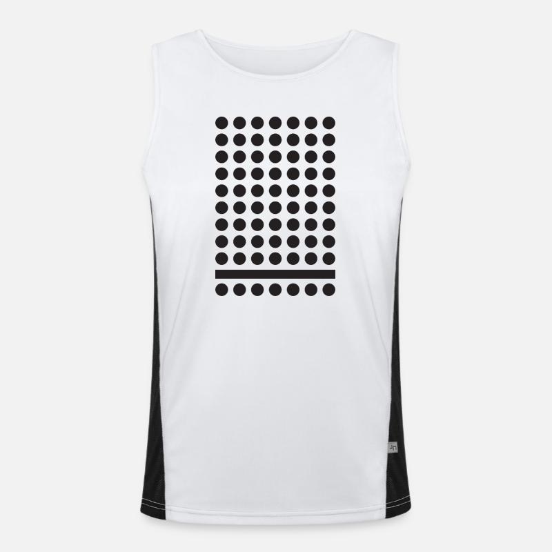 Monochrome Dot Grid Pattern - Men's Functional Contrast Tank Top  - white/black