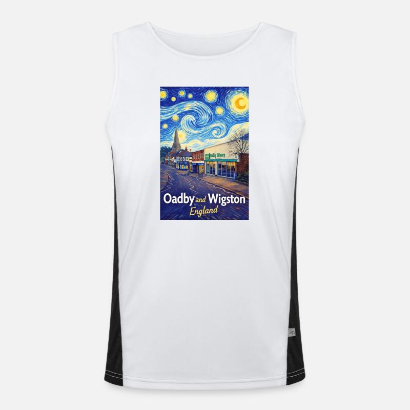 Oadby Wigston England Sternenstraßen Funktionelles Kontrast-Tank Top für Männer 