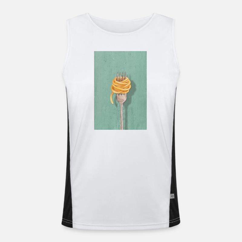 Pasta Fork Reduced Kitchen Design Men's Functional Contrast Tank Top 