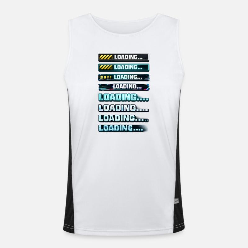 Neon Download Notification Graphics Men's Functional Contrast Tank Top 