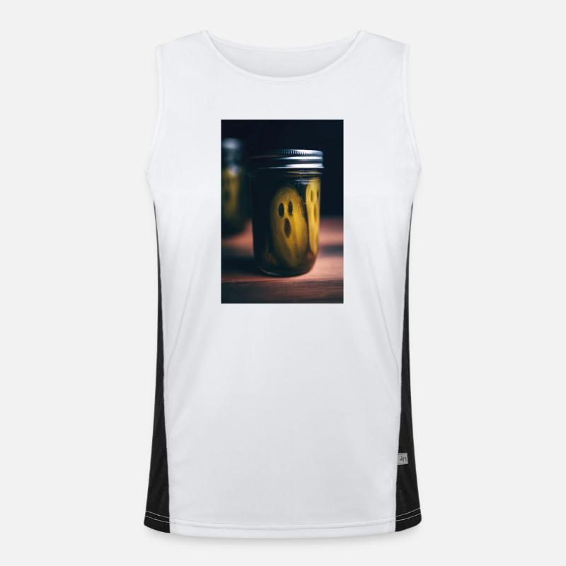 Haunted Pickle Jar Ghosts Men's Functional Contrast Tank Top 