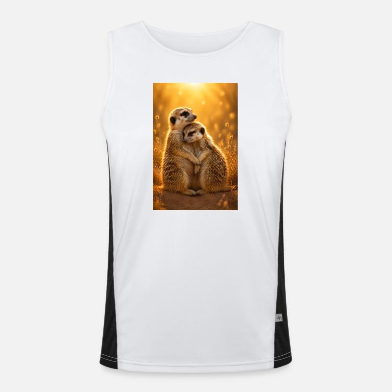 Erdmännchen Umarmung Funktionelles Kontrast-Tank Top für Männer 