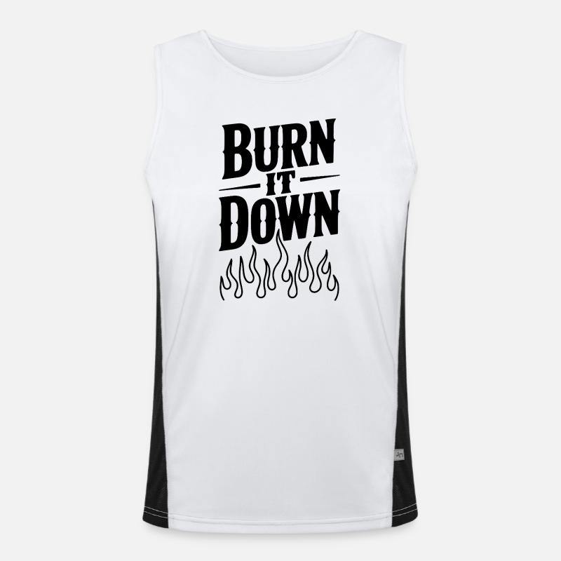 Burn it Down - Men's Functional Contrast Tank Top  - white/black