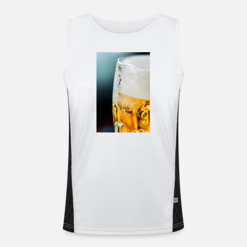 Lichtgold Bierglas Muster Funktionelles Kontrast-Tank Top für Männer 