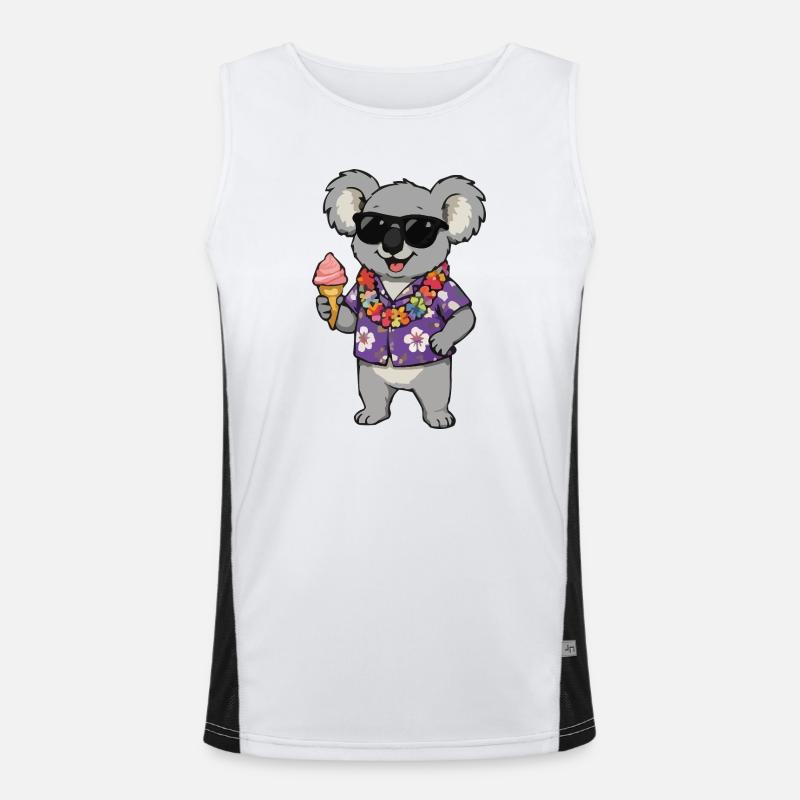 Koala Hawaii Eis - Men's Functional Contrast Tank Top  - white/black