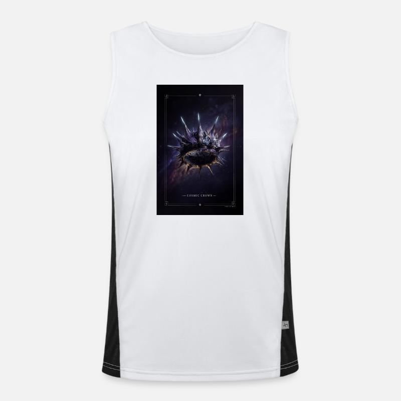Cosmic Crown Nebula Ring - Men's Functional Contrast Tank Top - white/black