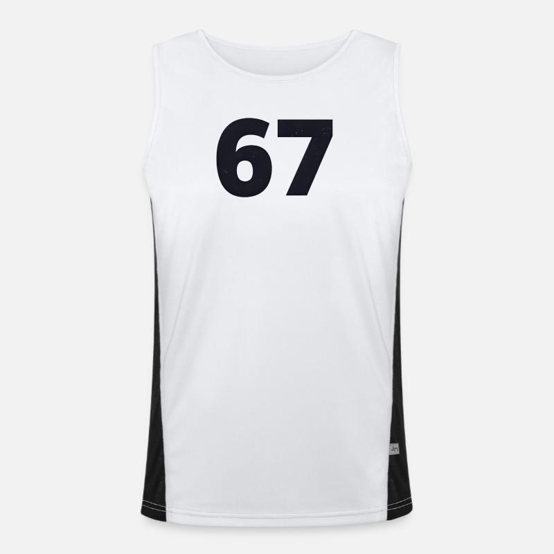 67 spricht Jugendsprache Funktionelles Kontrast-Tank Top für Männer 