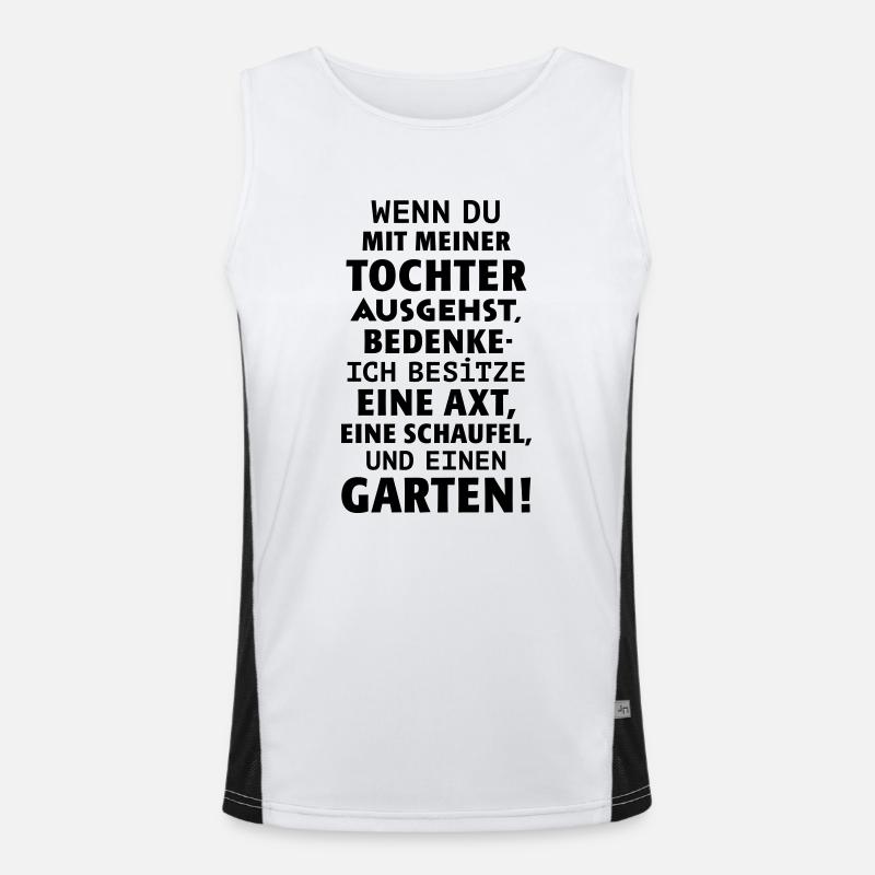 Vater Tochter Date Axt Beil Schaufel Garten Single Funktionelles Kontrast-Tank Top für Männer 